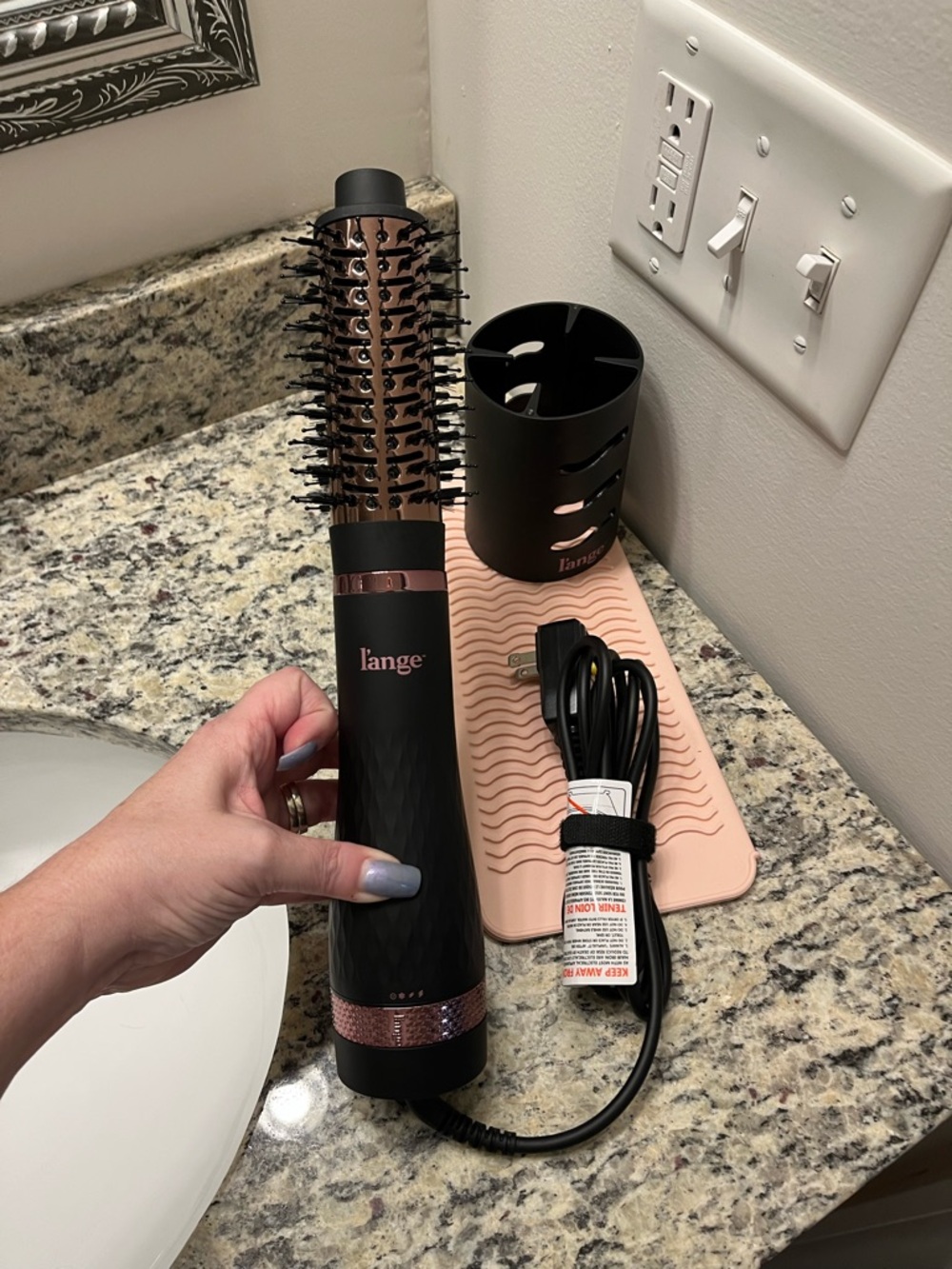 L'ange 2 in 1 Black interchangeable Brush dryer